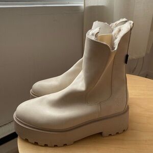 Women's Cream Ankle Winter Boots